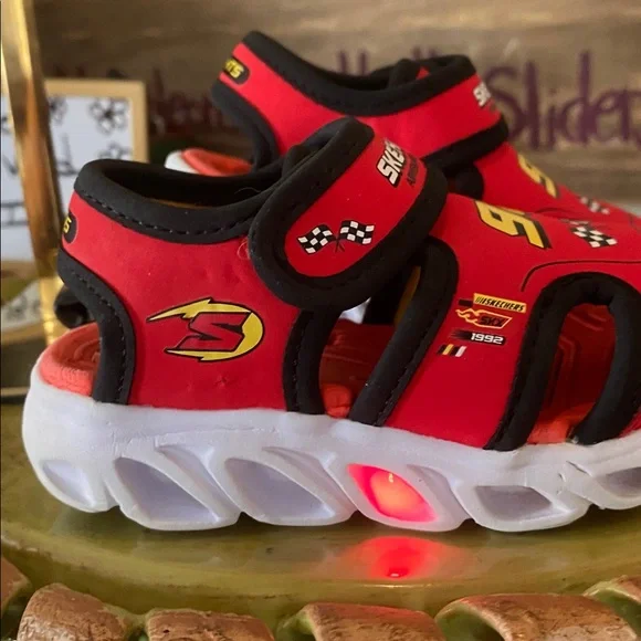 Skechers S-Lights Splash Toddler Boys' sport sandals race car theme - Picture 8 of 9